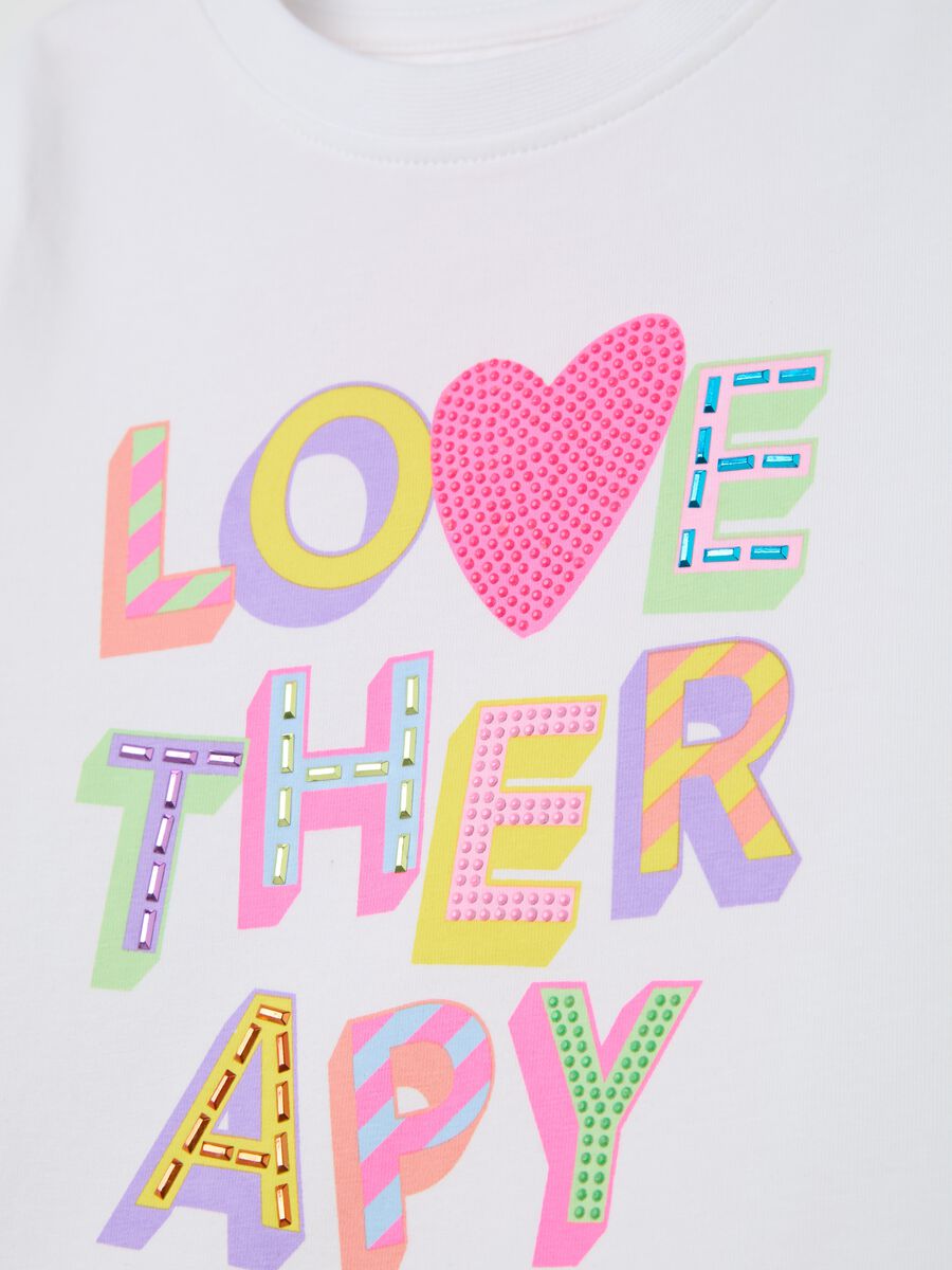 T-shirt with Love Therapy applications and print_2