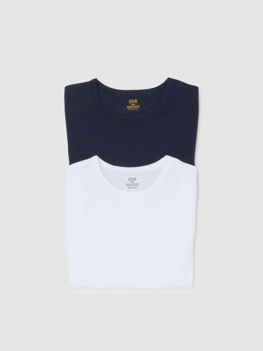 Bipack t-shirt da ragazzo in cotone elasticizzato multicolor con scollo rotondo_3