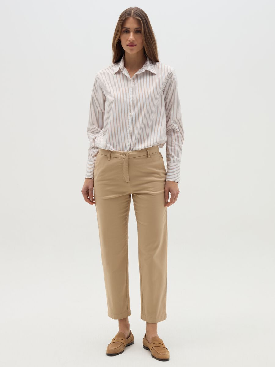 Curvy stretch cotton chino trousers_0