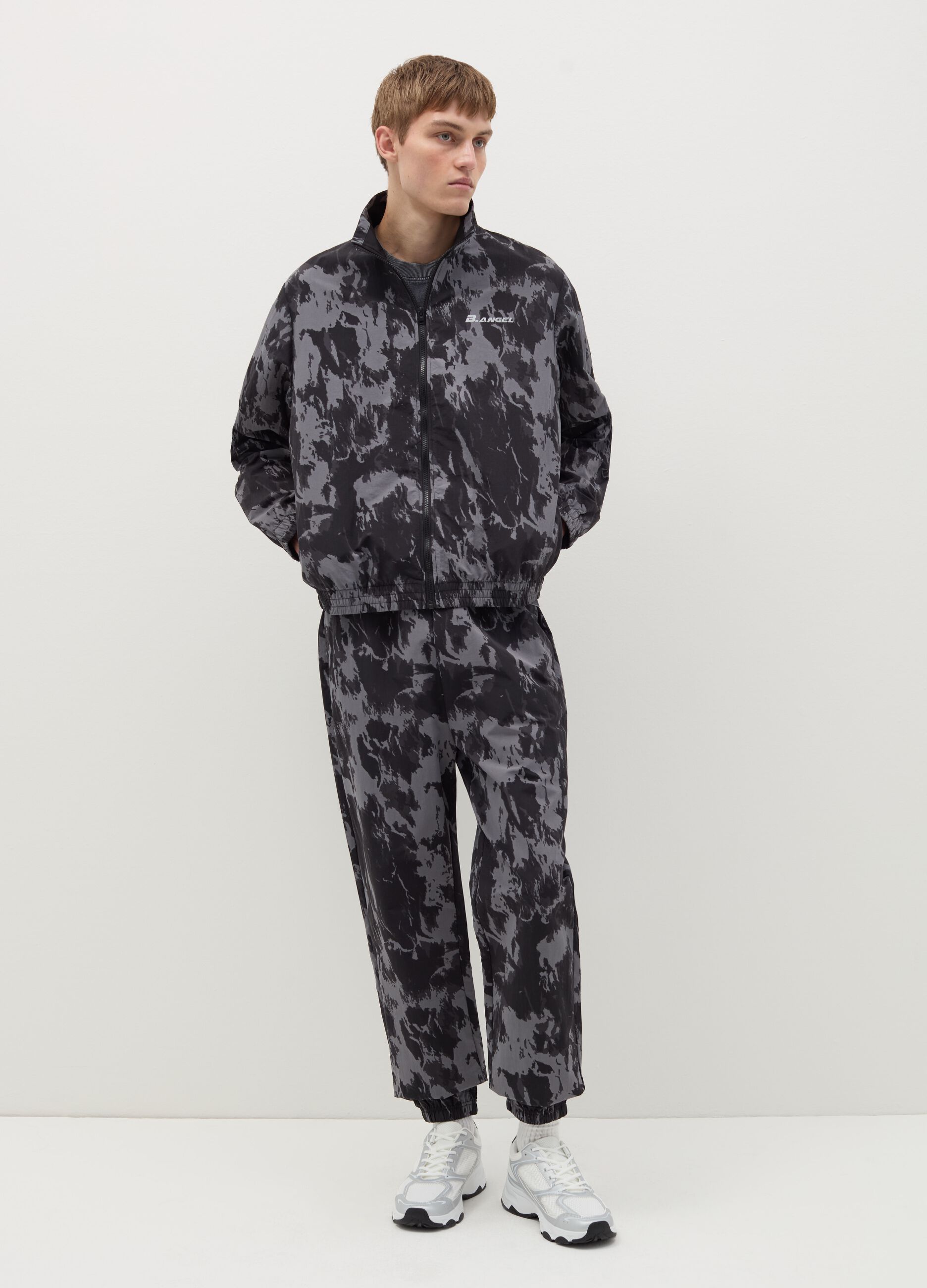 B.ANGEL X THE SEA BEYOND tie-dye full-zip sweatshirt with print