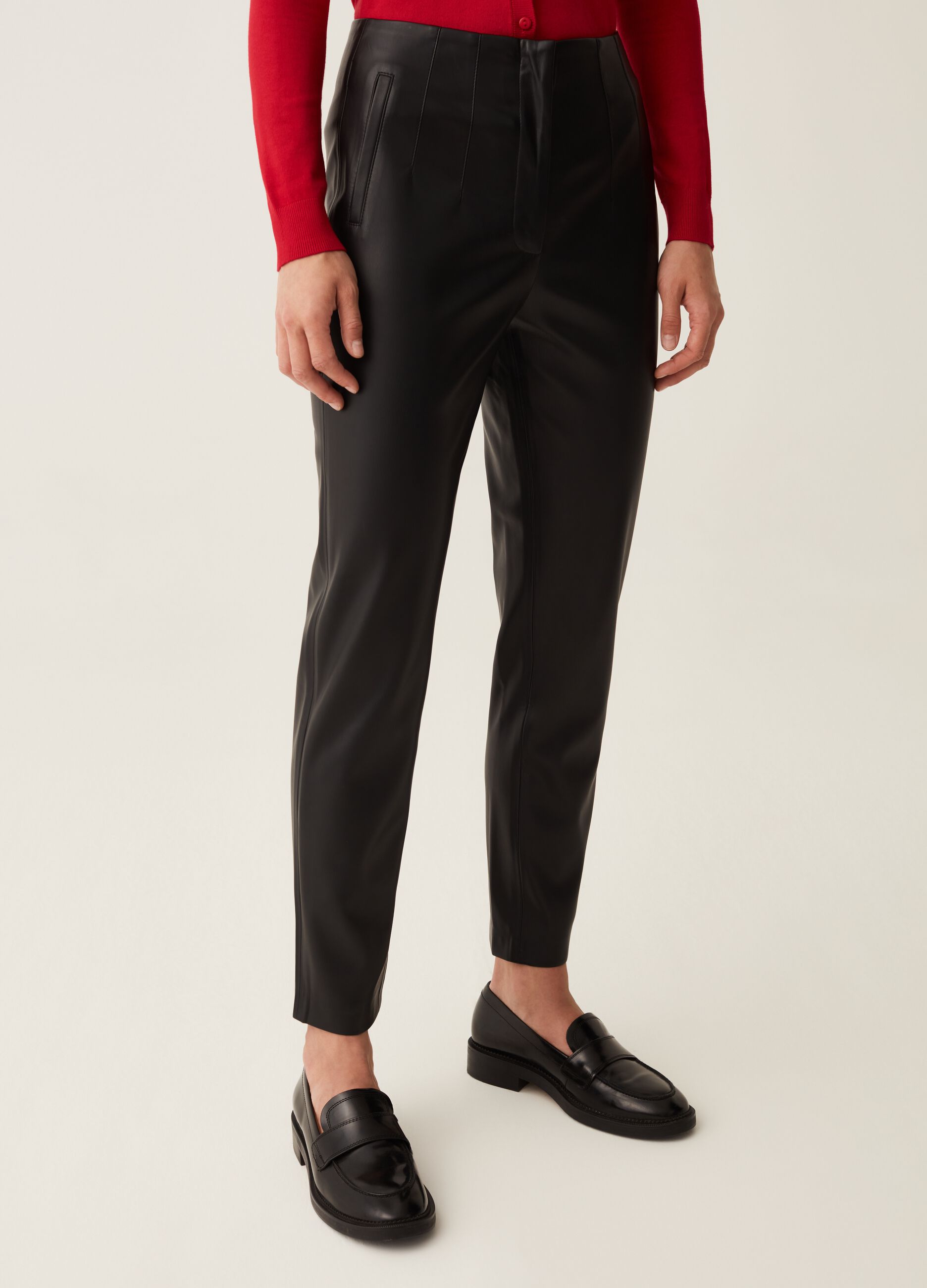 Pantaloni vita alta donna top