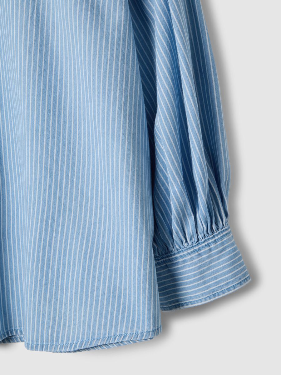 Blue striped cotton shirt, regular fit_5