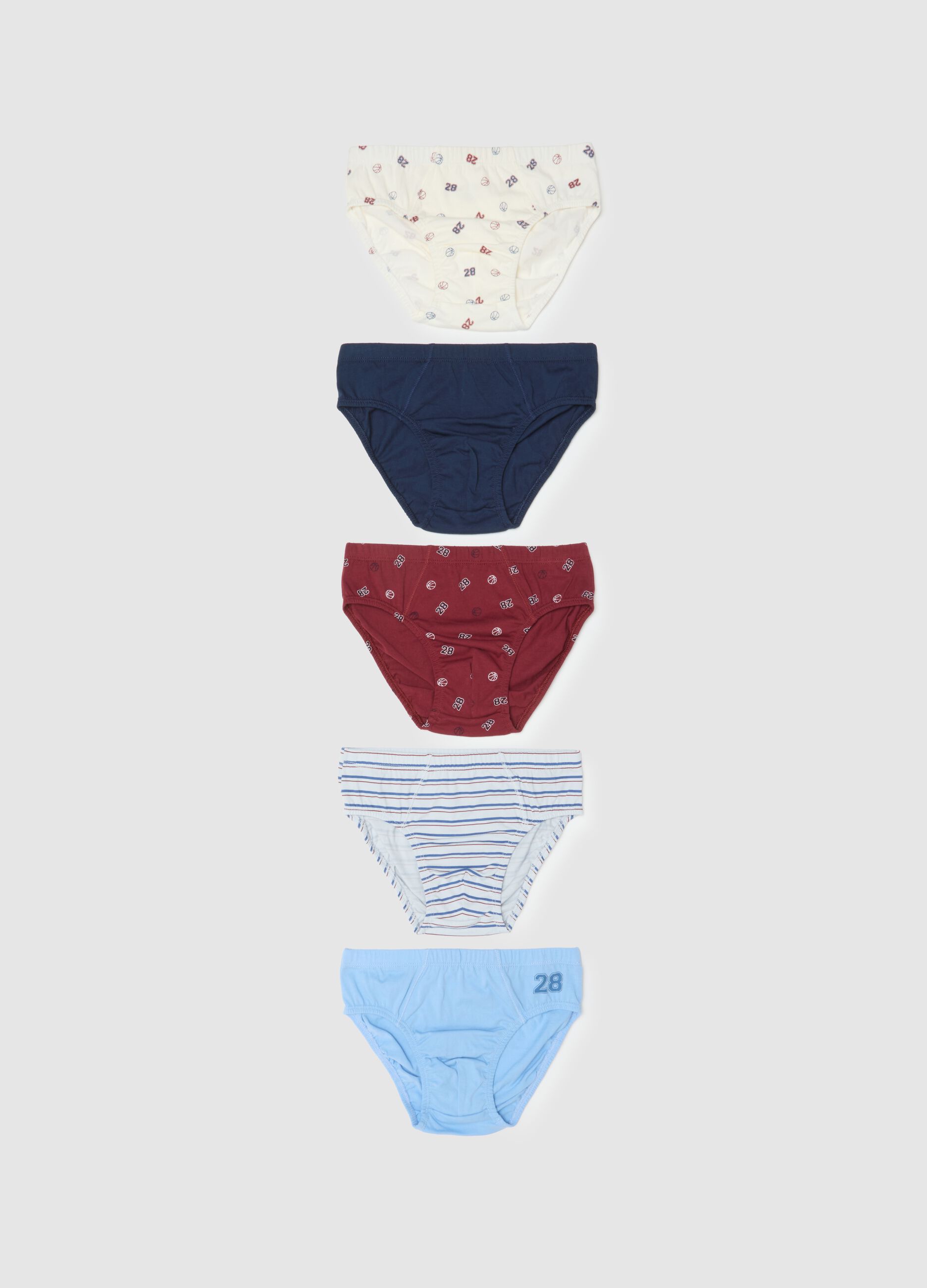 Multipack of Boys' Grey Cotton Briefs - Regular Fit