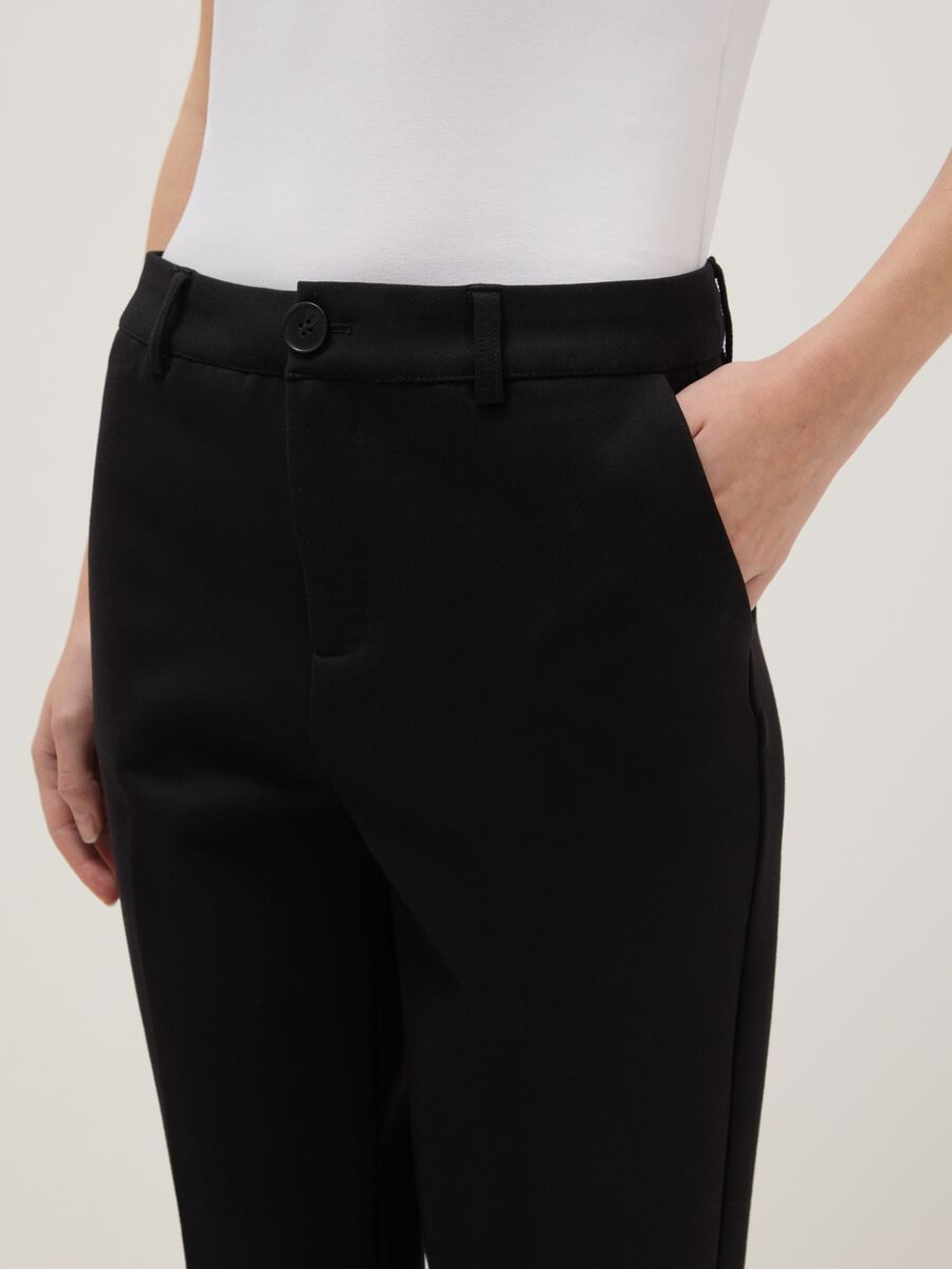 Slim fit black chino trousers_3