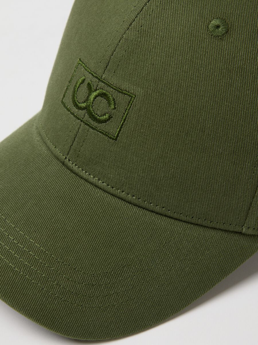 Regular fit green pure cotton baseball cap_2