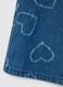 Girls' pure cotton blue wide leg jeans with hearts_3