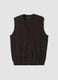 Brown pure merino wool V-neck gilet_0