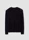Black viscose-blend polo shirt with V-neck and regular fit collar_6