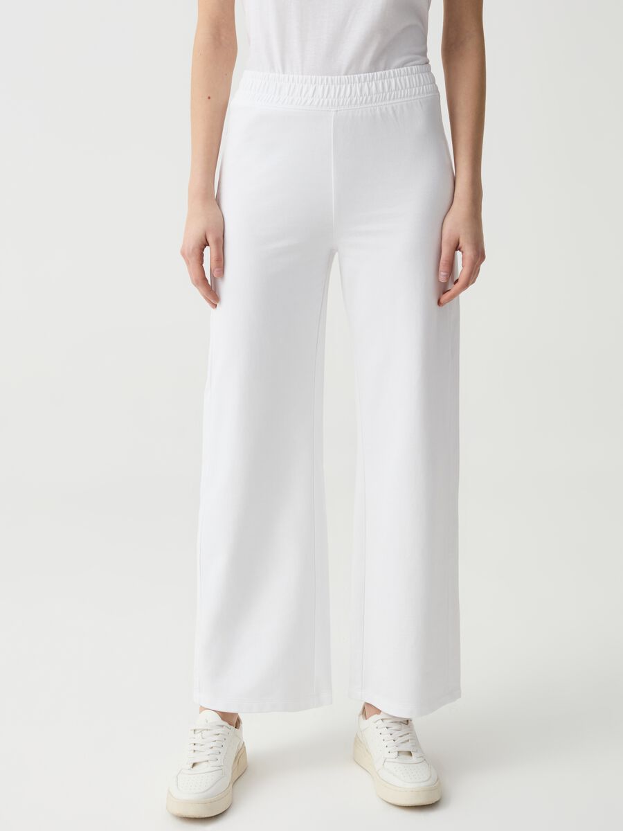 Joggers wide leg in felpa_1