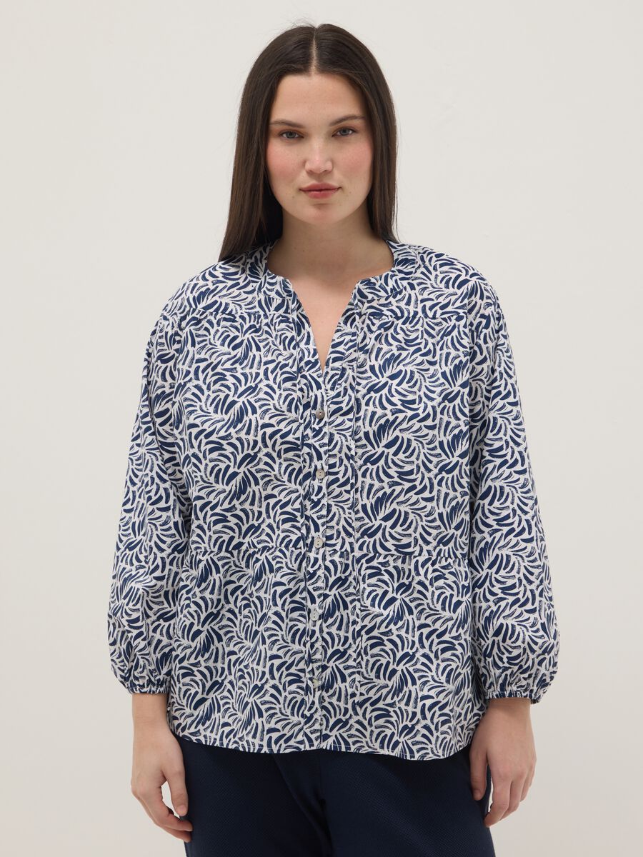 Multicolour pure cotton shirt, regular fit with patterns_0