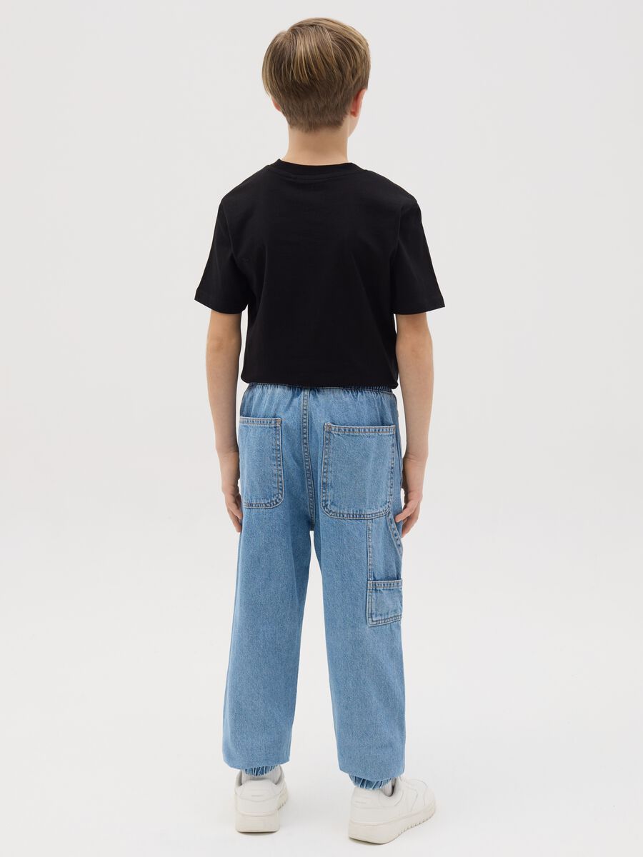 Denim joggers with drawstring_3