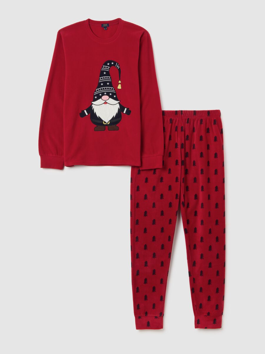 Red long pyjamas regular fit with Christmas motifs_4