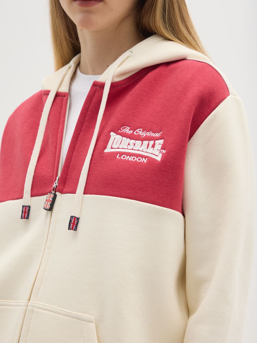 Multicolour Cotton Blend Zip Hoodie_3