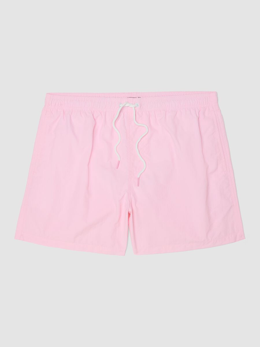 Pink swim shorts with elasticated waist_4
