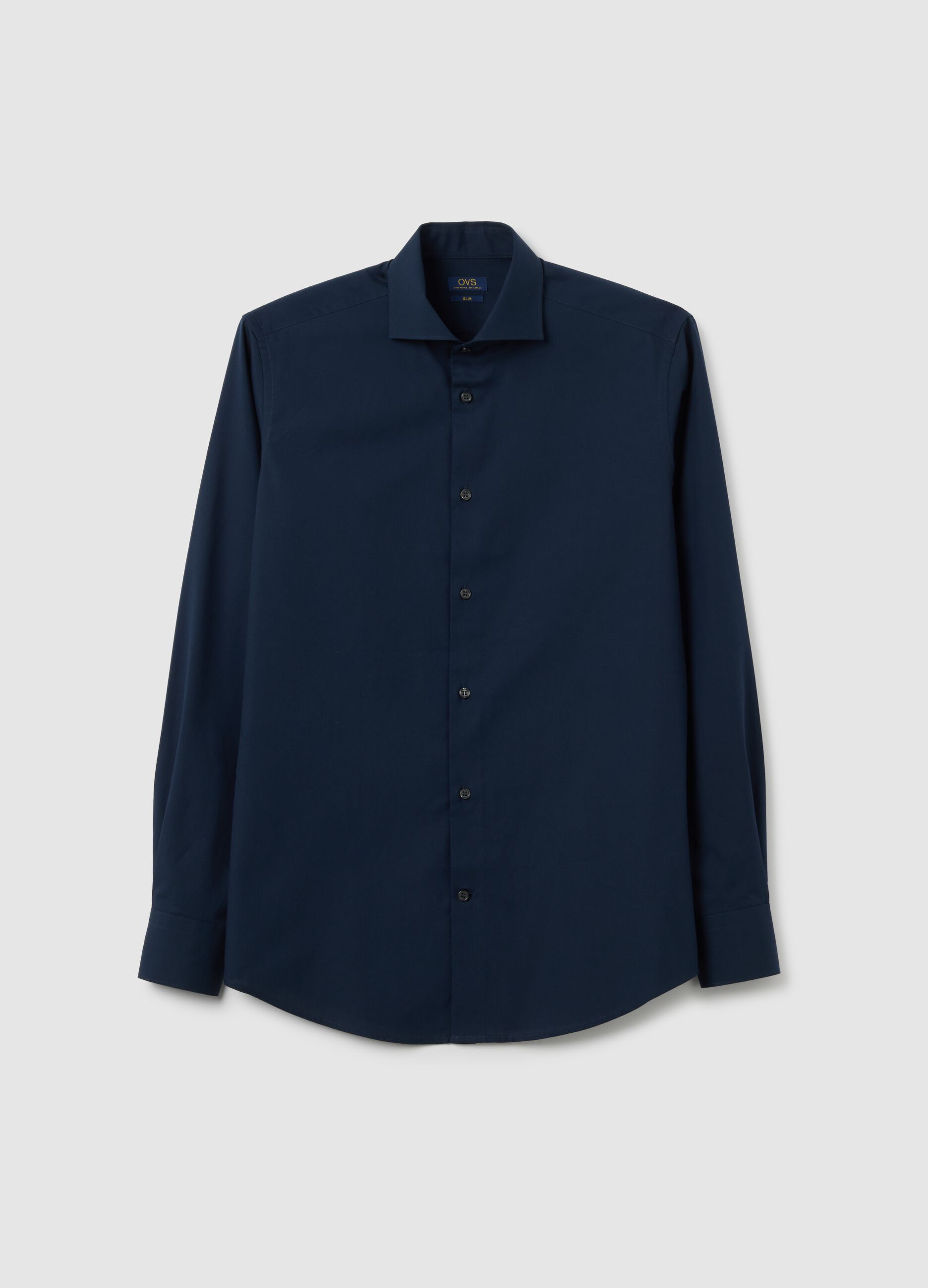 Men's Pure Cotton Blue Slim Fit Shirt