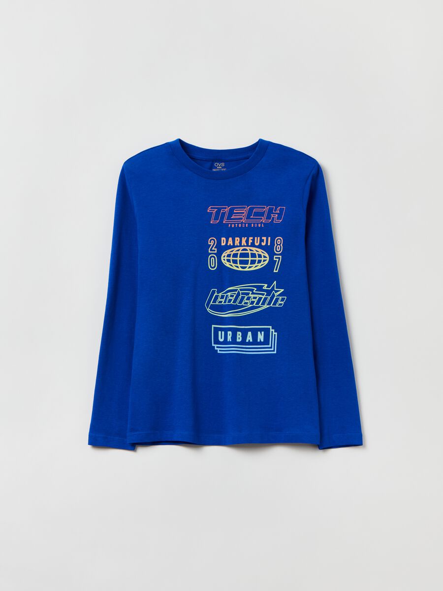 T-shirt a maniche lunghe con stampa_0