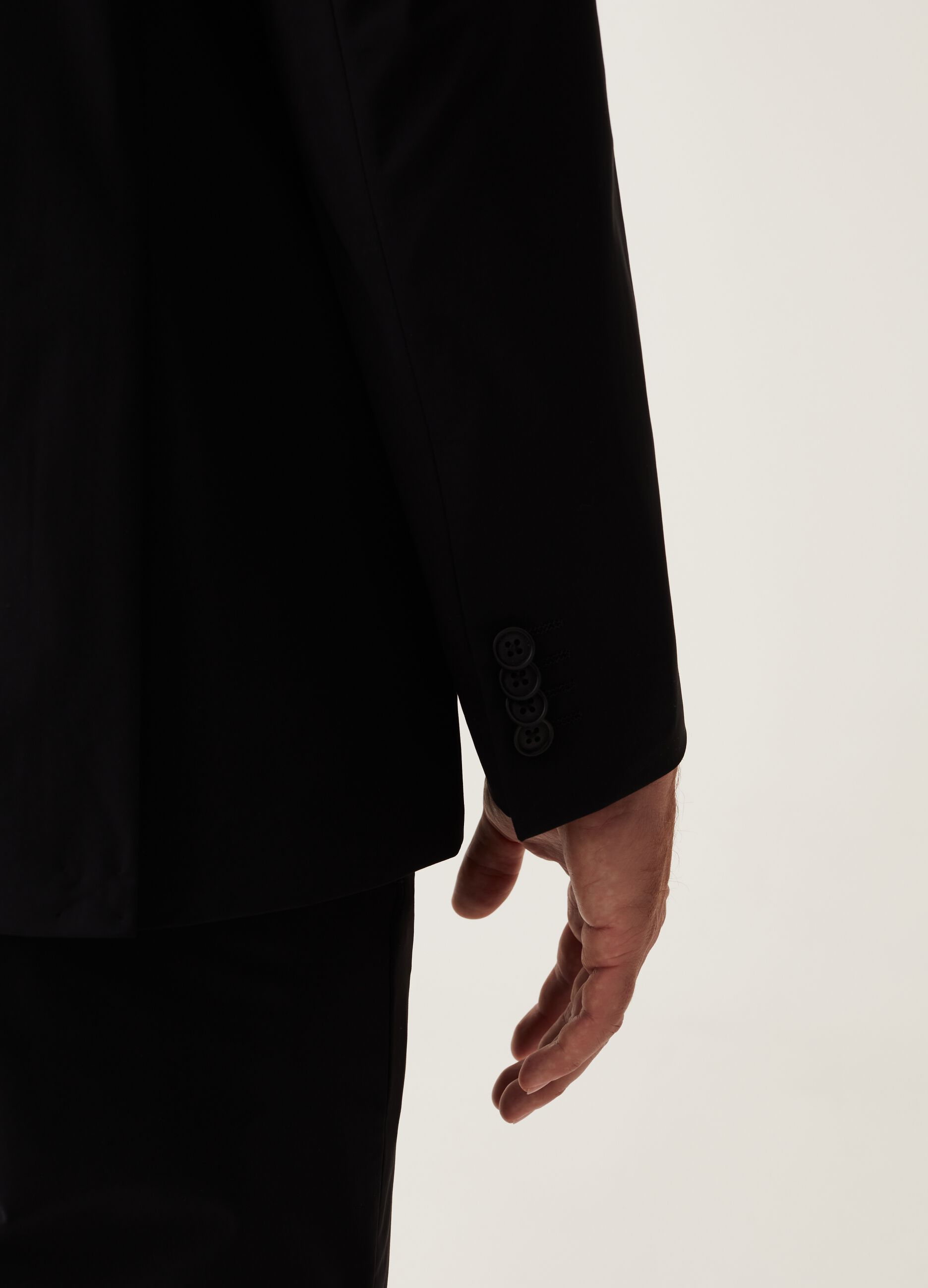 Blazer slim fit in tessuto tecnico nero_3