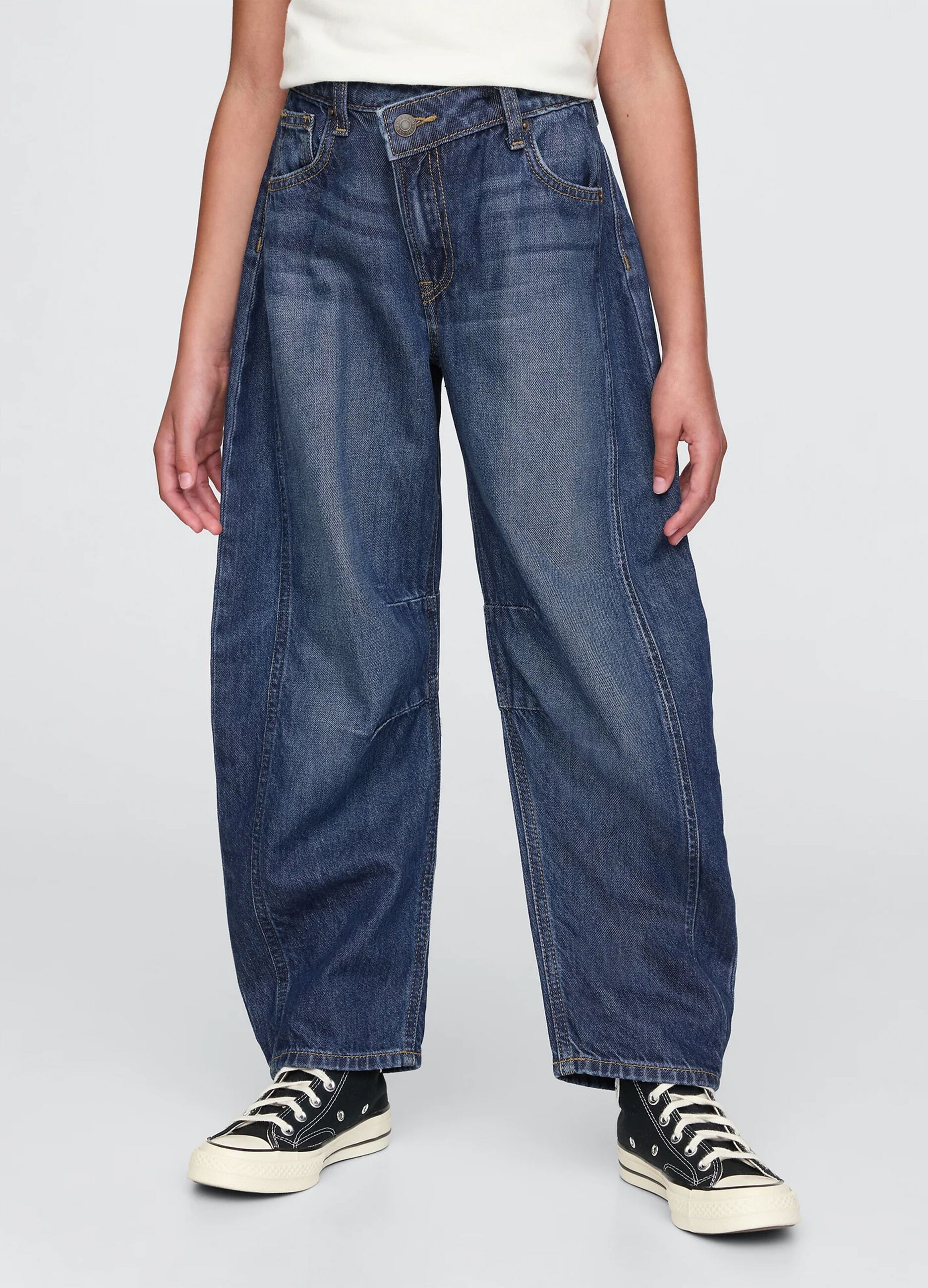 Balloon-fit jeans in denim with five pockets