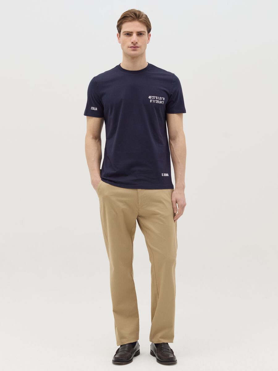 Cotton T-shirt with The Cathedral coordinates print_1