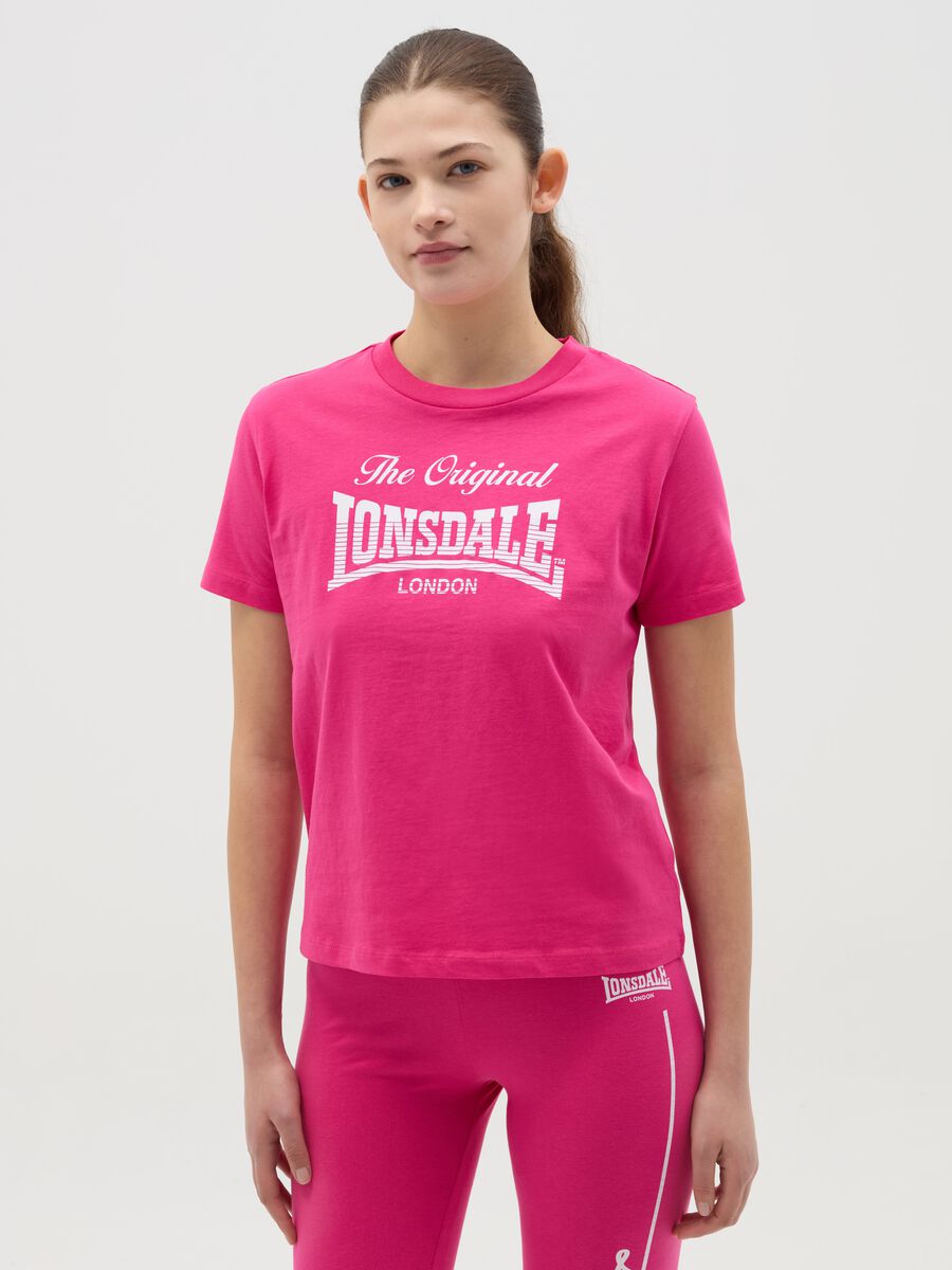 Cotton T-shirt with logo print_0