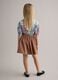 Brown pure cotton girls' skirt regular fit with bow_2