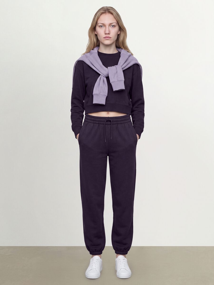 Felpa viola in misto cotone a girocollo regular fit_2