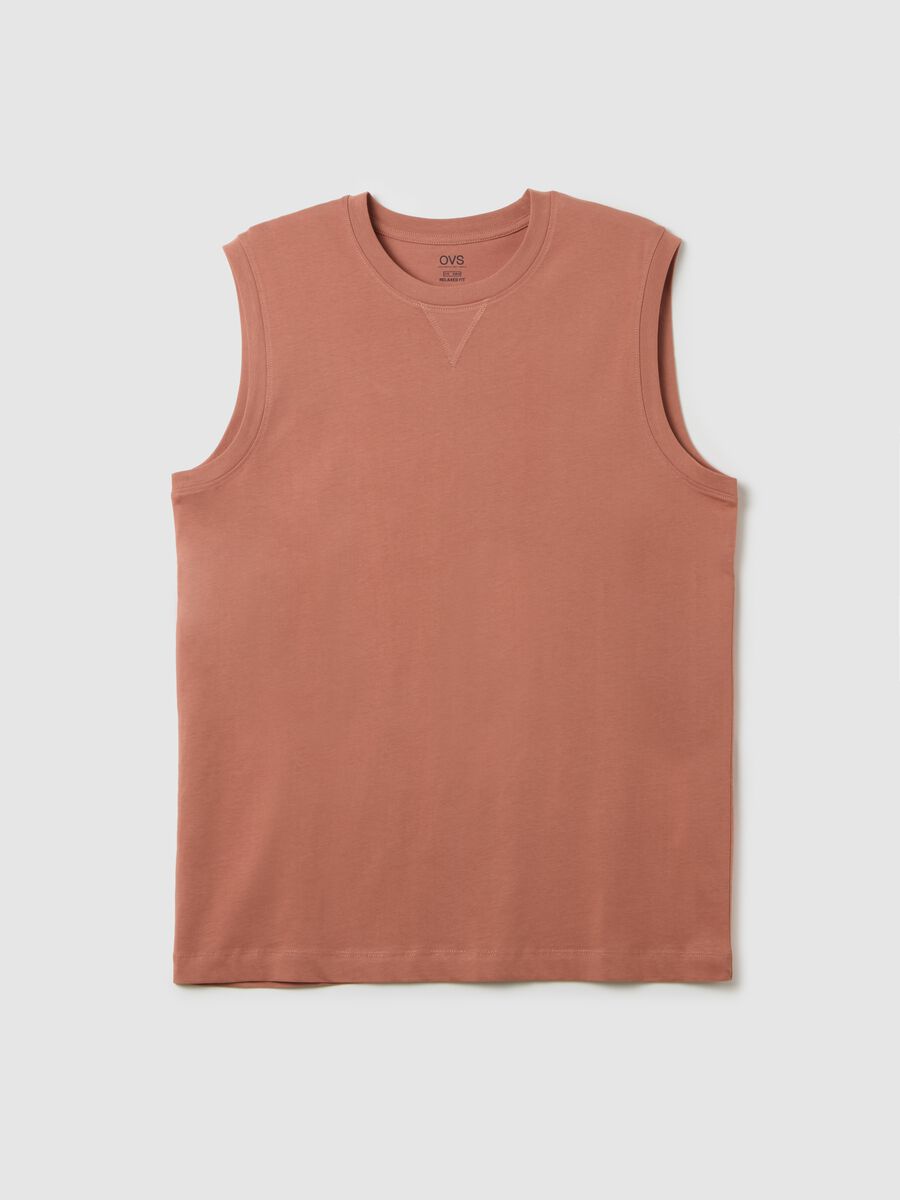 Canotta oversize da uomo in puro cotone rosa regular fit_0