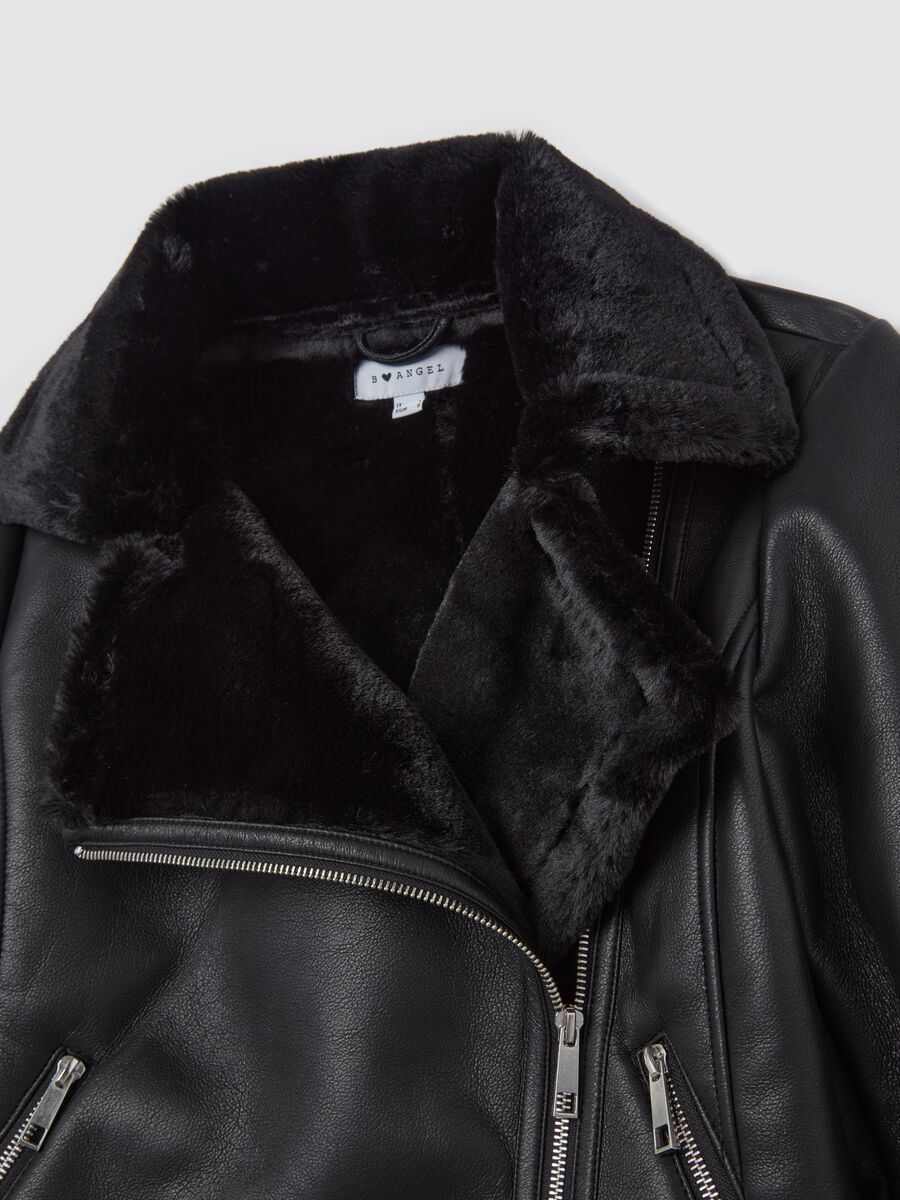 Biker jacket with furry yarn lining_5