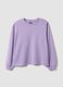 Purple pure cotton sweatshirt with star for girls, relaxed fit_3