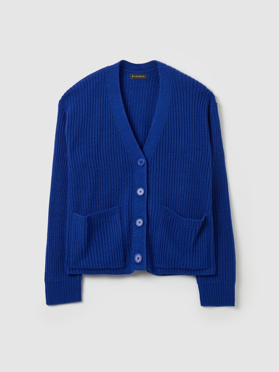 Ribbed oversized cardigan with V neck_4