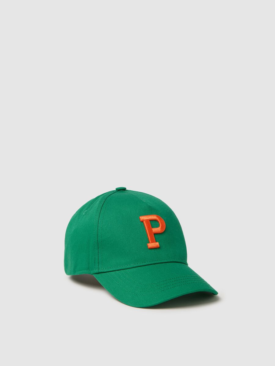 Green baseball cap with logo embroidery_1