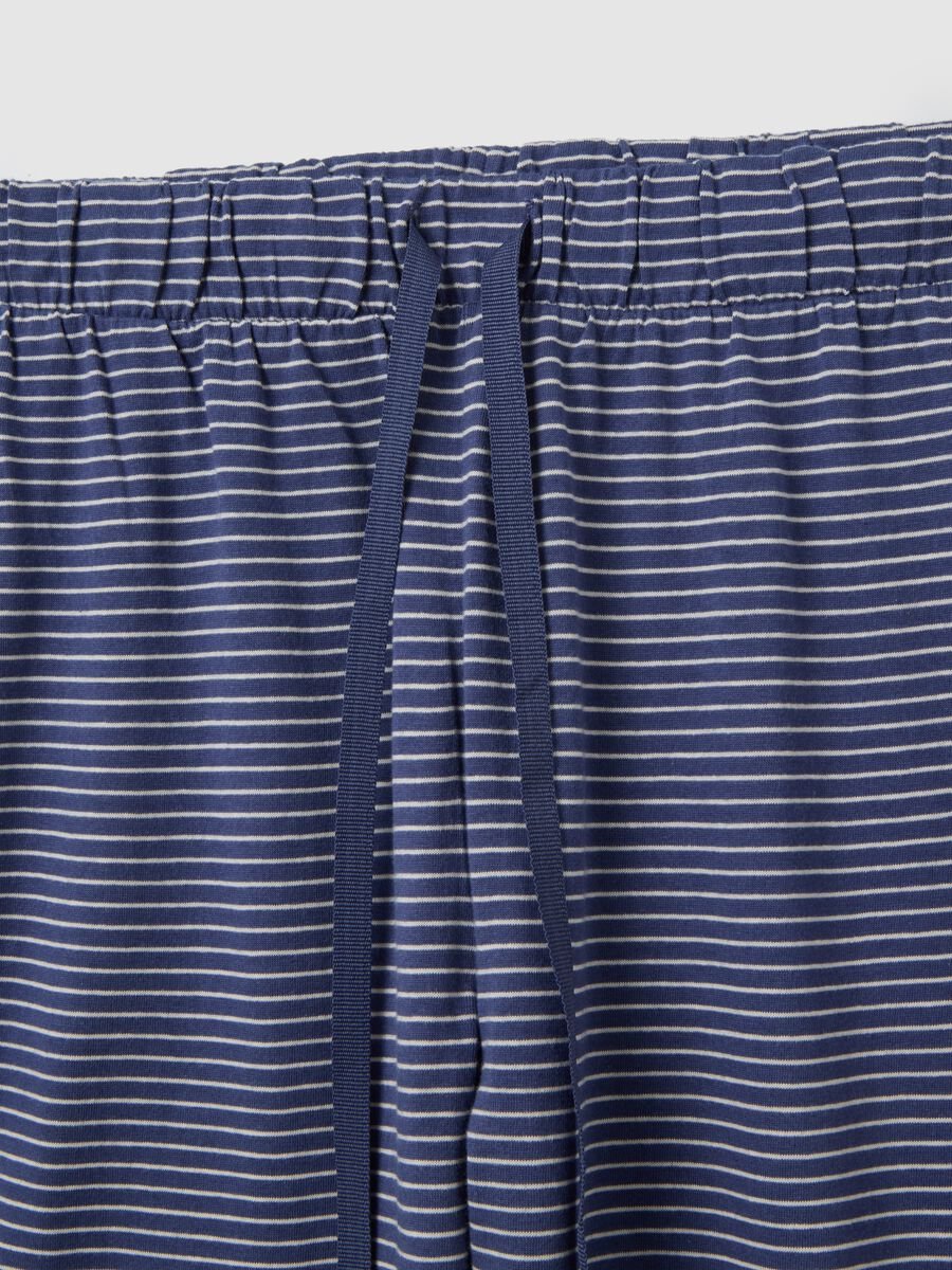 Pantaloni pigiama blu in cotone_5