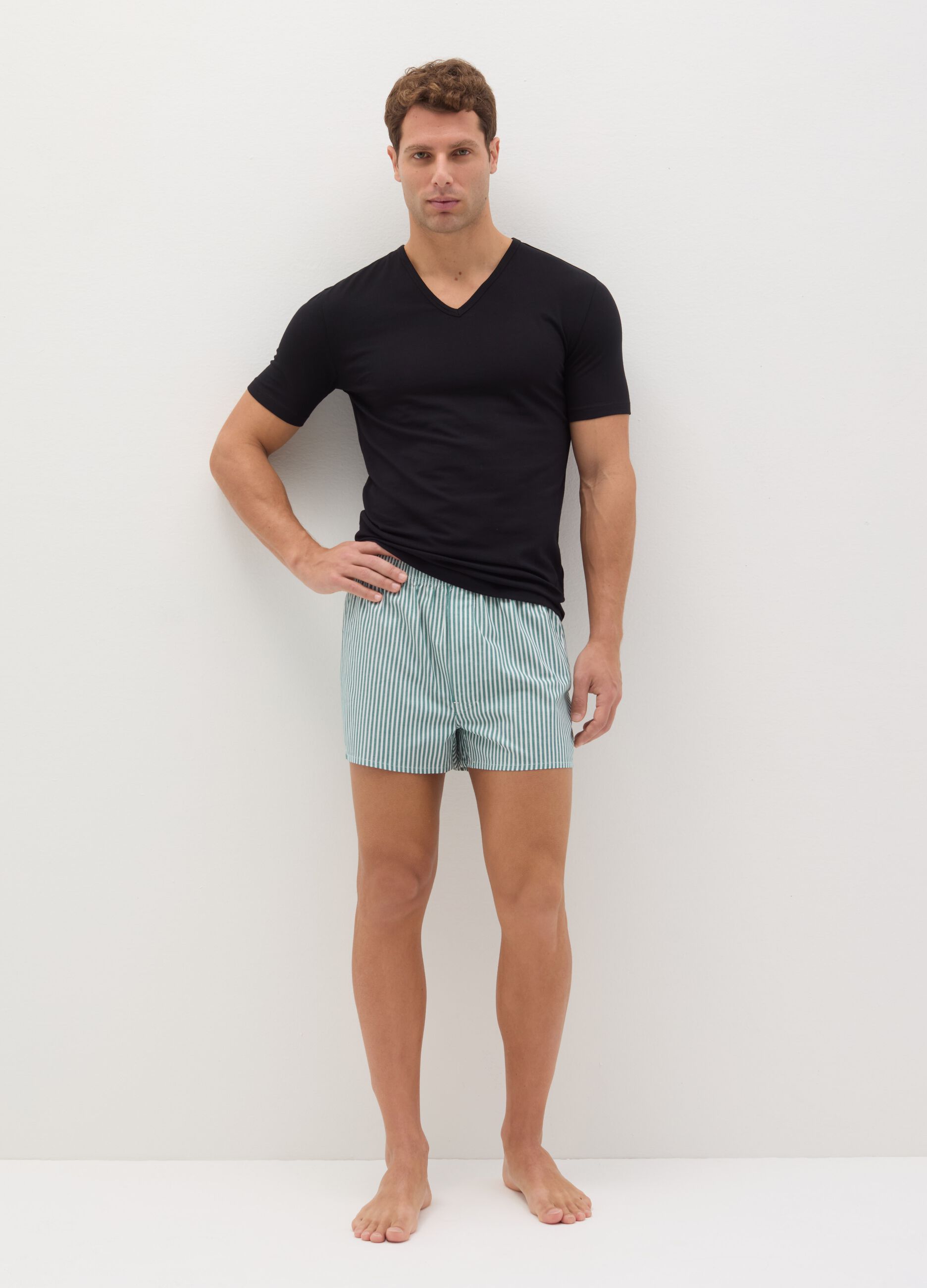 Two-pack woven boxer shorts with pattern