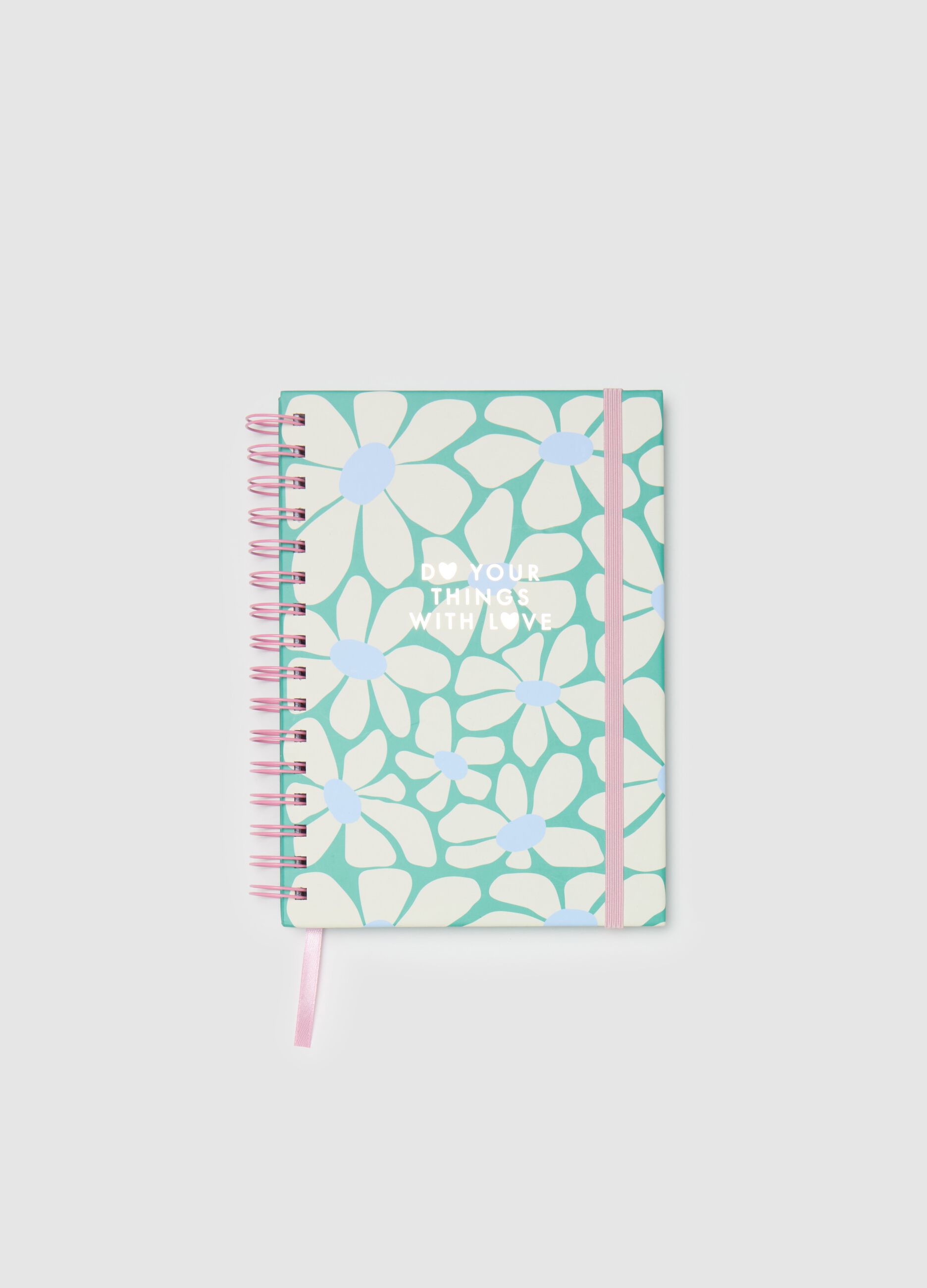 Spiral notepad with flowers print