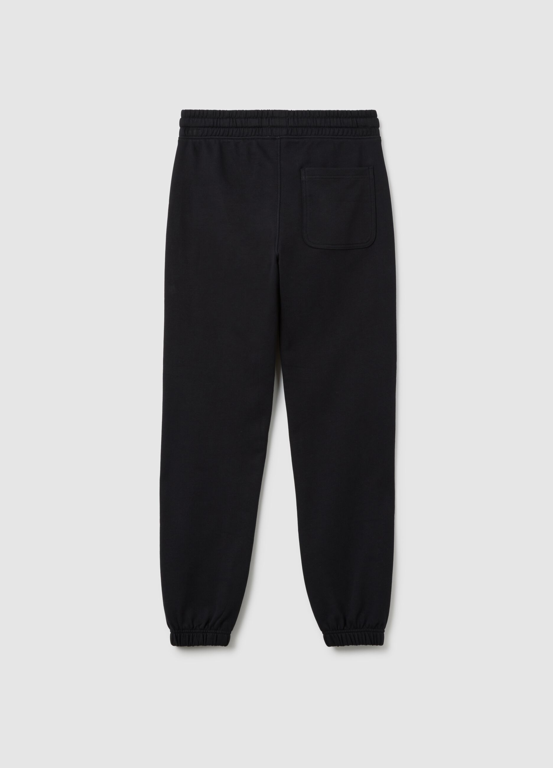 Boy's black pure cotton jogger trousers in regular fit