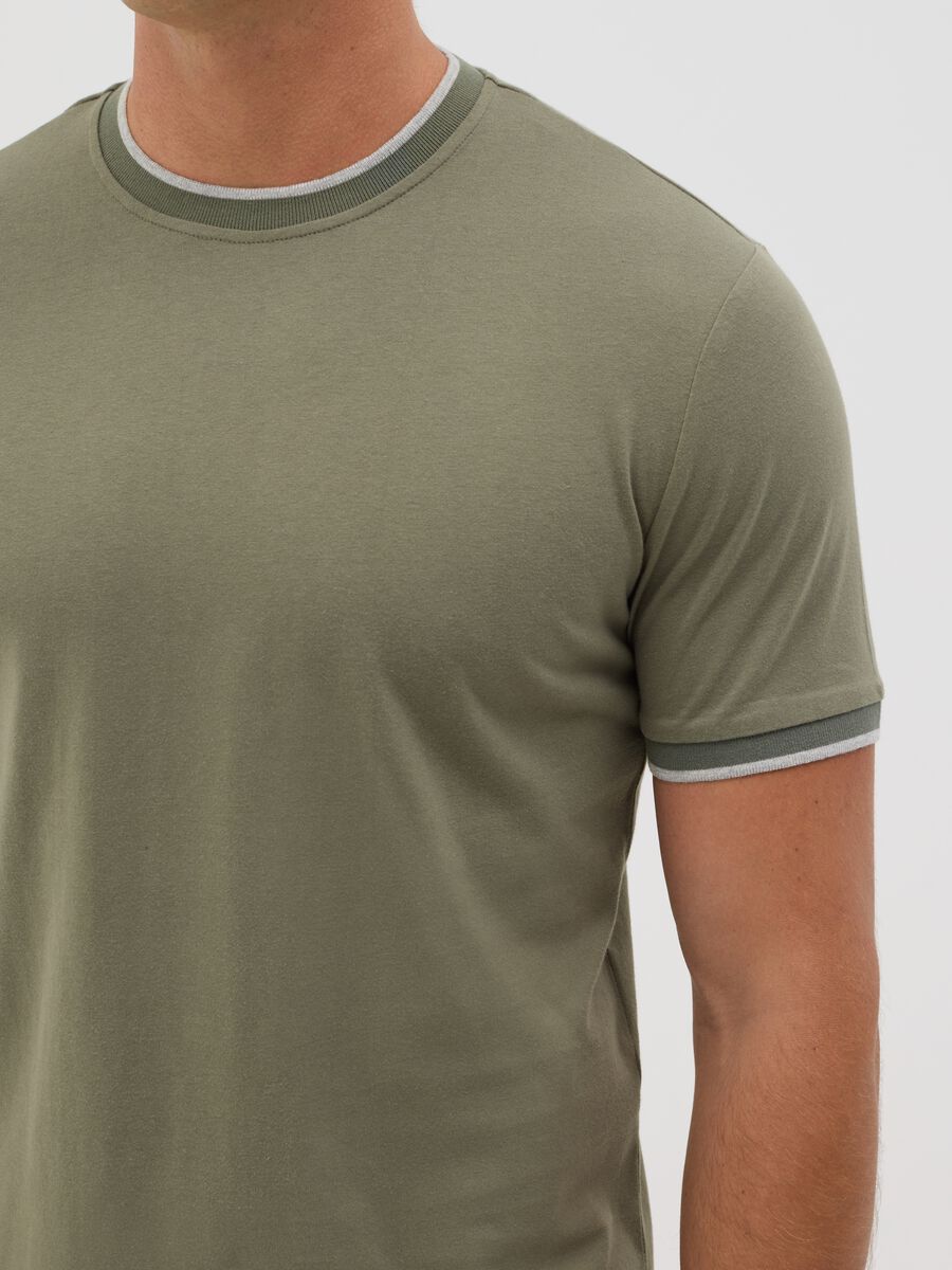Green fitted T-shirt in cotton_3