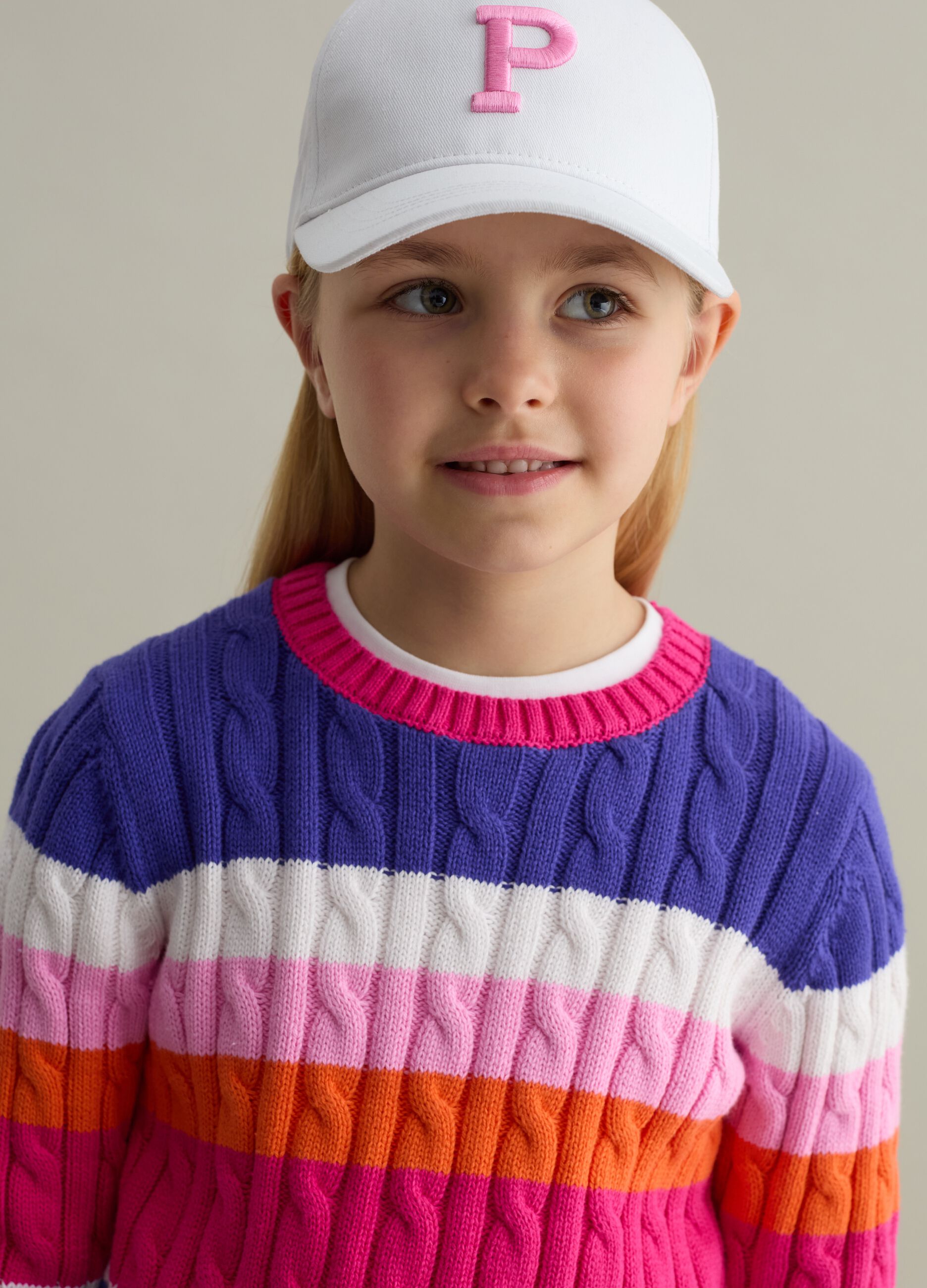 Pullover with cable-knit design