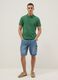Short sleeve polo in pure green cotton regular fit_1