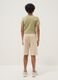Boys' regular fit beige pure cotton shorts with print_1