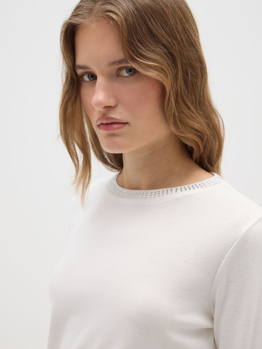 Pure cotton white regular fit T-shirt_3