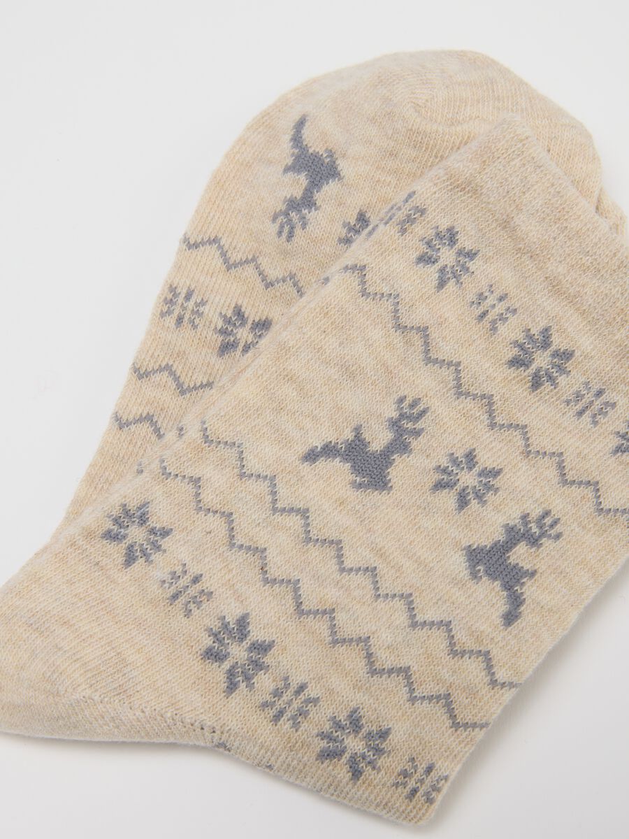 Multicoloured Christmas Socks Twin Pack in Cotton Blend_1