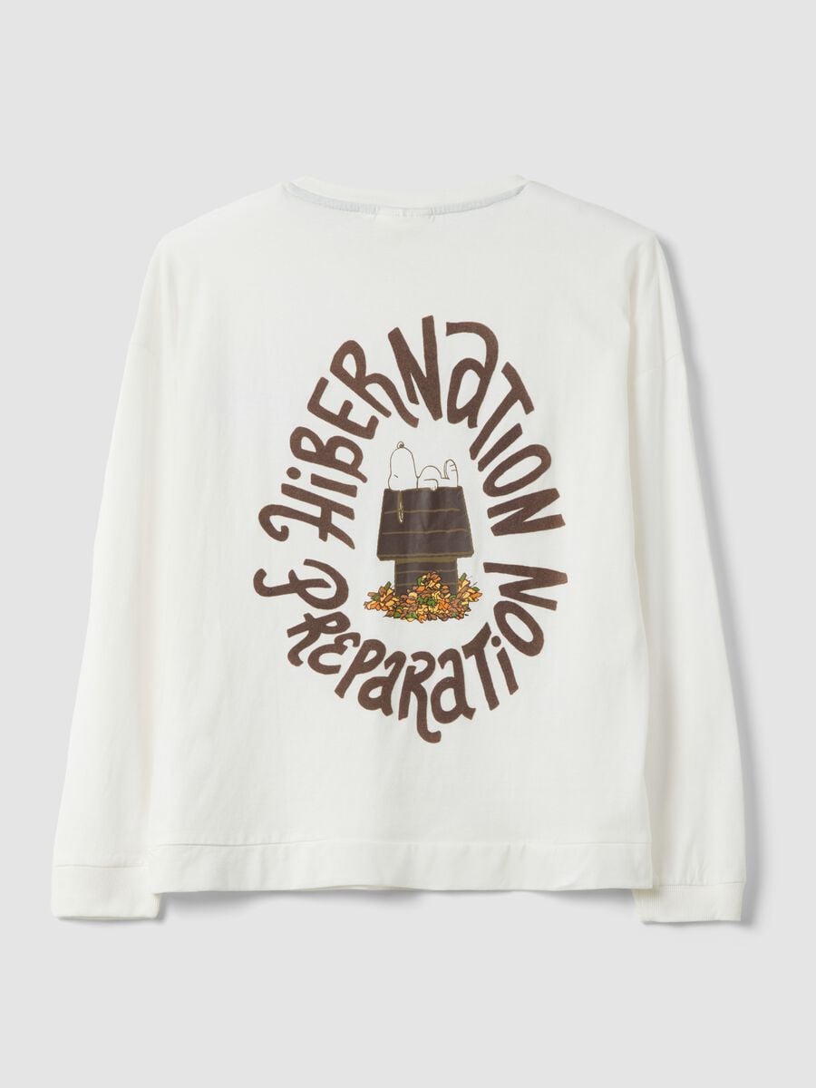 Maglia pigiama bianca in puro cotone con stampa Peanuts_6