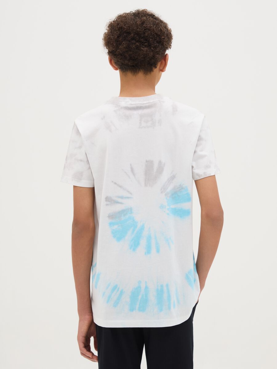 White tie-dye cotton T-shirt with Nirvana print_2