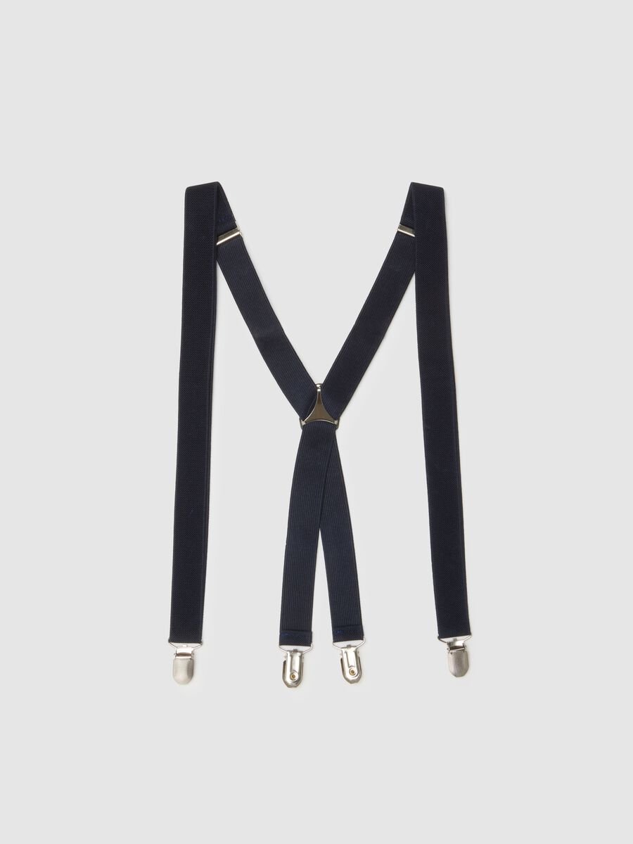 Blue braces with metal clips_0