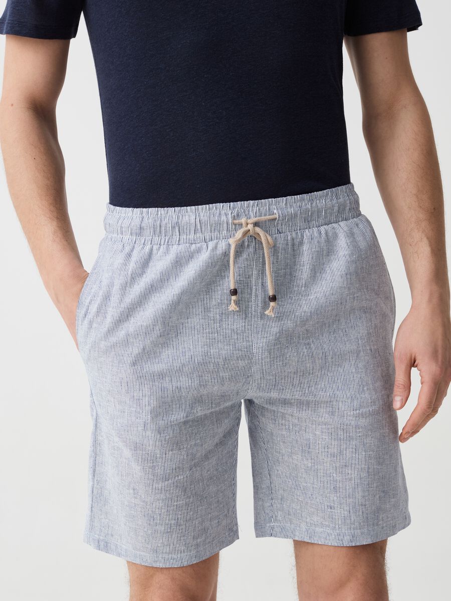 Shorts pigiama in lino e cotone_1