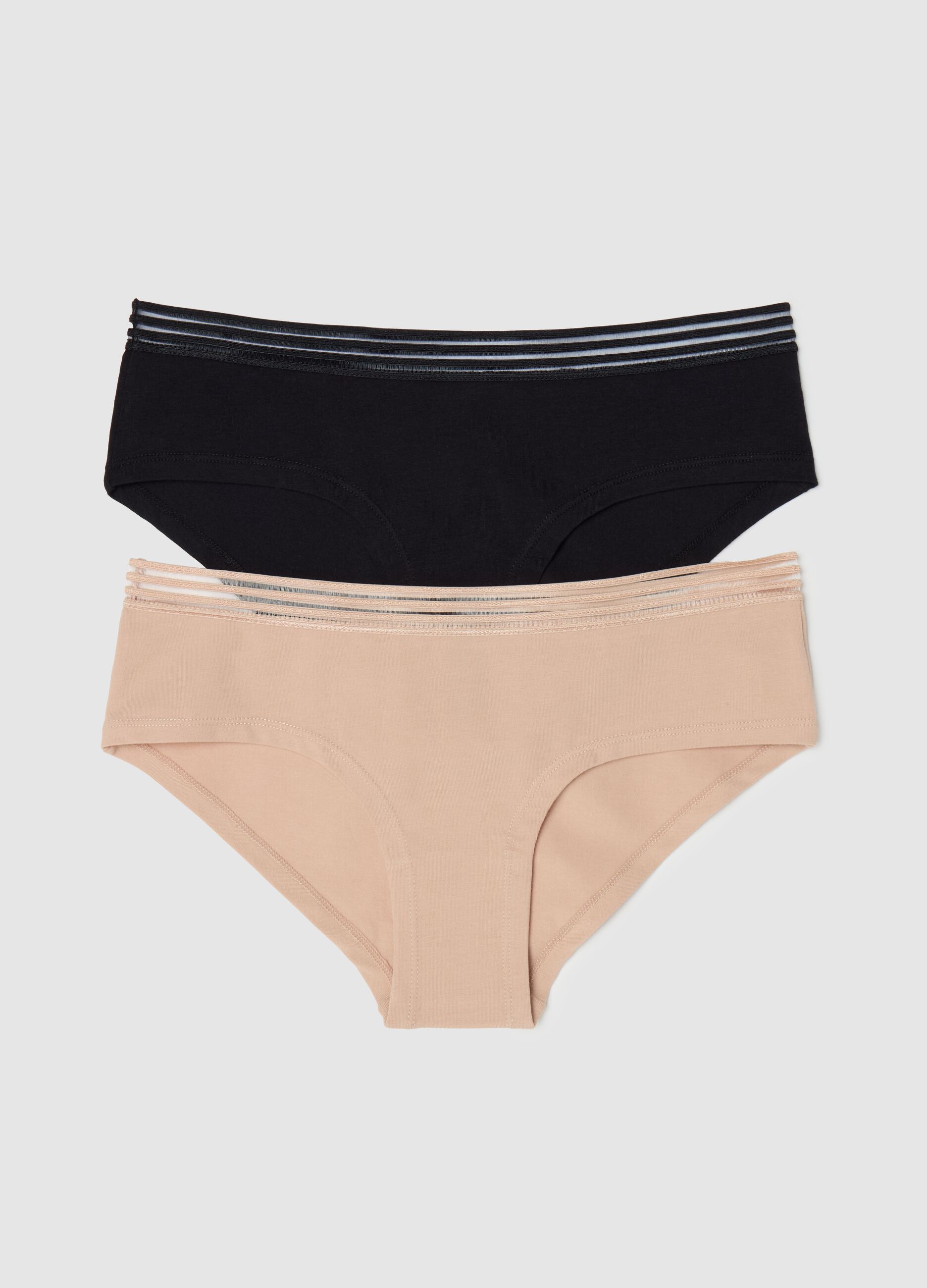 Two-pack French knickers with striped detail