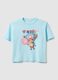 Sky Blue Pure Cotton Regular Fit T-shirt with One Piece Print_4