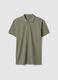 Short-sleeved green polo shirt in pure cotton_4