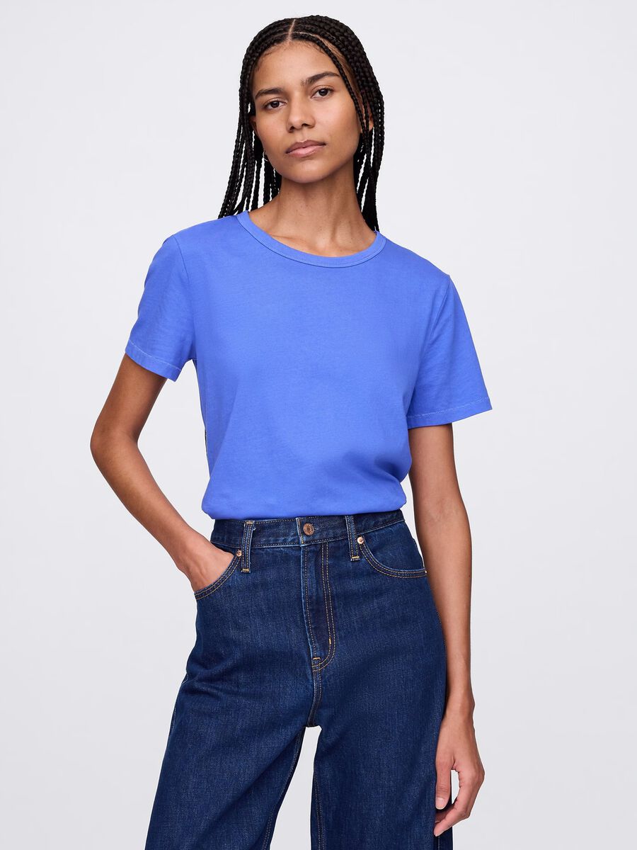 Blue T-shirt in 100% cotton_0