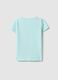 Blue cotton blend regular fit girl's t-shirt_1